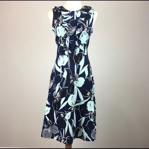 SOLD!!!   Ann Taylor blue floral dress ruffle